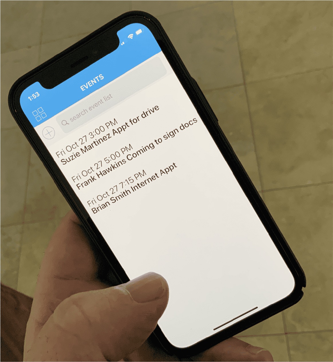 Nextup Events on Mobile App
